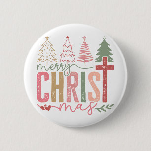 Chapa Redonda De 5 Cm Navidad Alegre Pastel Moderno