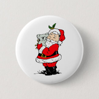 Chapa Redonda De 5 Cm Navidad australiano lindo Santa con la koala