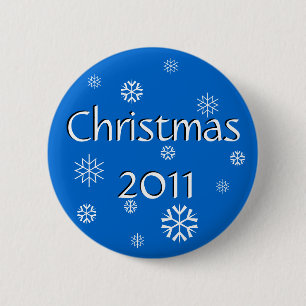 Chapa Redonda De 5 Cm Navidad azul 2011