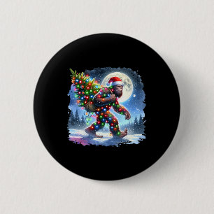 Chapa Redonda De 5 Cm Navidad Bigfoot Fiesta Sasquatch Navidad