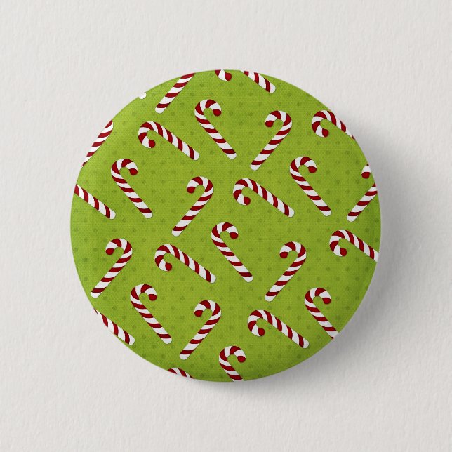 Chapa Redonda De 5 Cm Navidad Candycanes (Anverso)