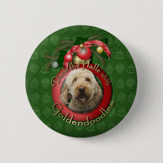 Chapa Redonda De 5 Cm Navidad - cubierta los pasillos - Goldendoodles