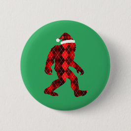 Chapa Redonda De 5 Cm Navidad de Bigfoot - Divertida Navidad