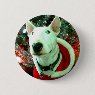 Chapa Redonda De 5 Cm navidad de bull terrier