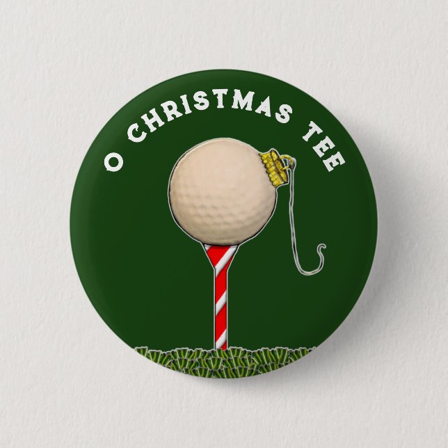 Chapa Redonda De 5 Cm Navidad de Golf (Anverso)