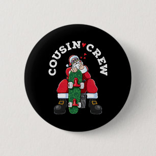 Chapa Redonda De 5 Cm Navidad de la tripulación de primos Santa Claus Sk