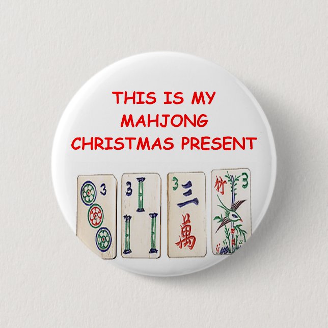 Chapa Redonda De 5 Cm Navidad de MAHJONG (Anverso)