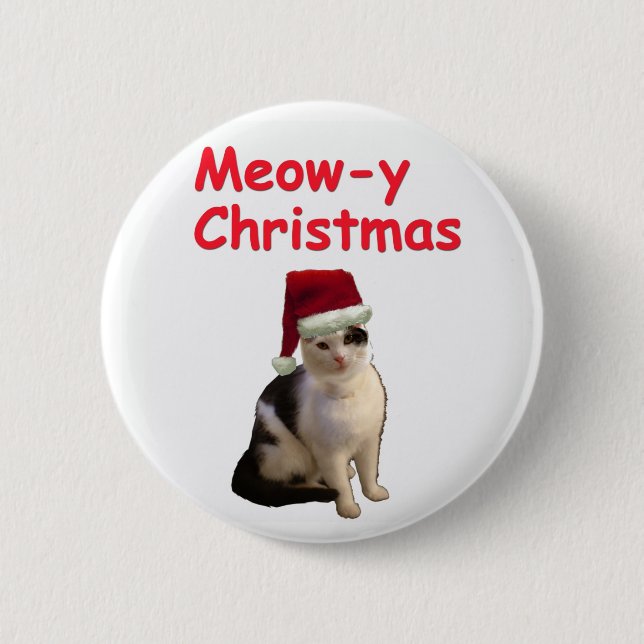 Chapa Redonda De 5 Cm Navidad de Meowy (Anverso)