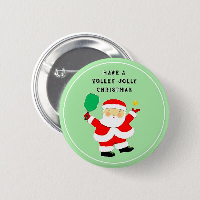 Chapa Redonda De 5 Cm Navidad de Pickleball (Anverso y reverso)