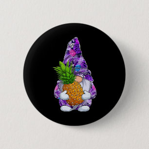 Chapa Redonda De 5 Cm Navidad de Verano Gnome de Piña Hawaiana En