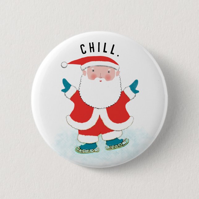 Chapa Redonda De 5 Cm Navidad divertida (Anverso)