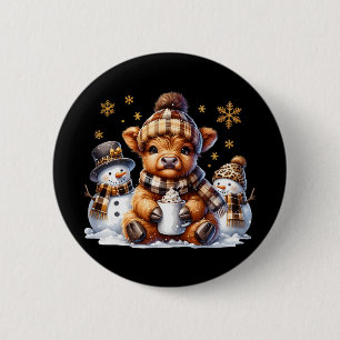 Chapa Redonda De 5 Cm Navidad Divertida Vacas Alegres Vaca Linda Navidad