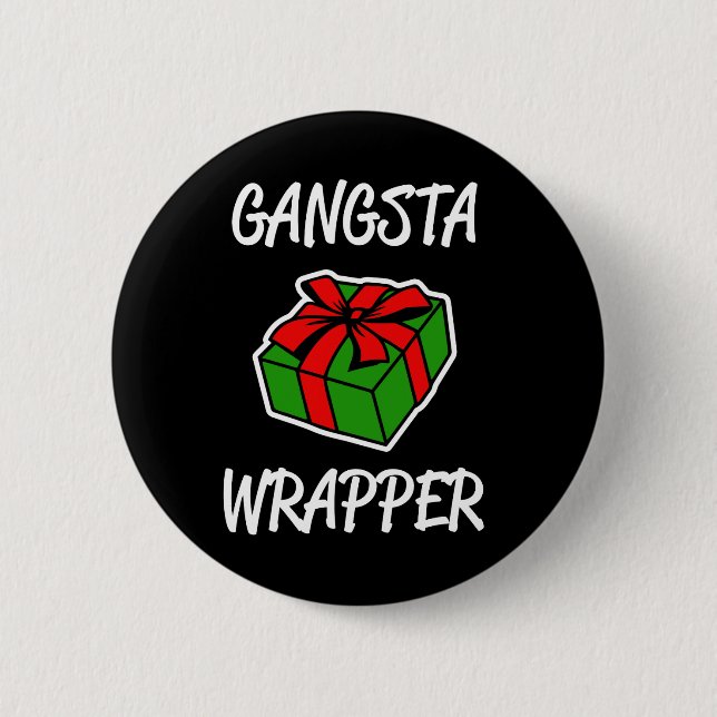 Chapa Redonda De 5 Cm Navidad divertido de la envoltura de Gangsta que (Anverso)