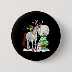 Chapa Redonda De 5 Cm Navidad Elf Montando renos Caballo Snowman Navidad