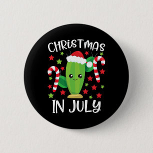 Chapa Redonda De 5 Cm Navidad En Julio Cactus Desierto Santa Succulento