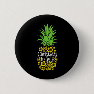 Chapa Redonda De 5 Cm Navidad En Julio Divertida Vacación De Verano Piña