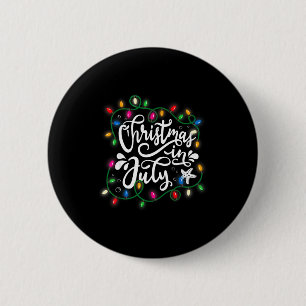 Chapa Redonda De 5 Cm Navidad en julio luces divertidas verano xmas homb