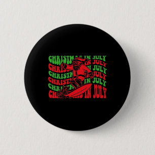 Chapa Redonda De 5 Cm Navidad En Julio Surfing Divertido Groovy Surfing
