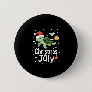 Chapa Redonda De 5 Cm Navidad En Julio Tortuga Verano Navidad Tortuga Mu