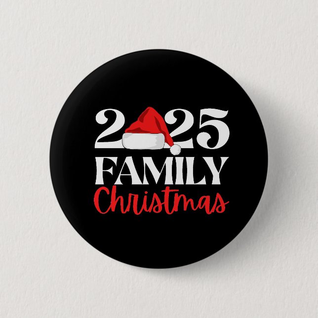 Chapa Redonda De 5 Cm Navidad Familiar 2025 (Anverso)