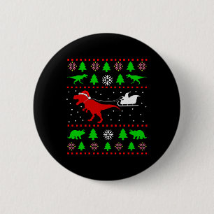 Chapa Redonda De 5 Cm Navidad Fea de Dinosaurio para Adultos Niños