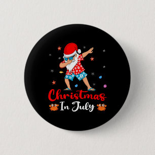 Chapa Redonda De 5 Cm Navidad Hawaiana Dab Dabbing Papá Noel Verano Navi