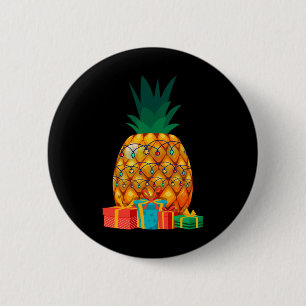 Chapa Redonda De 5 Cm Navidad hawaiana de verano Fruta tropical Piña