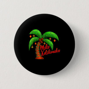 Chapa Redonda De 5 Cm Navidad Hawaiana Mele Kalikimaka Árbol de Coco