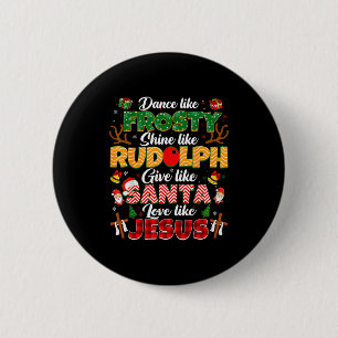 Chapa Redonda De 5 Cm Navidad Jesús Baile Cristiano Como Frosty Hombres 