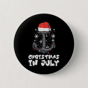 Chapa Redonda De 5 Cm Navidad Julio Ancla Xmas Playa Verano Hombres Chic