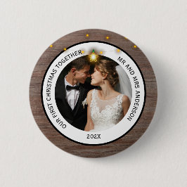 Chapa Redonda De 5 Cm Navidad juntos de parejas rústicas modernas