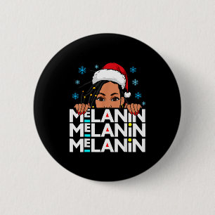 Chapa Redonda De 5 Cm Navidad Melanina Magia de Chica Negra Xmas Sudader