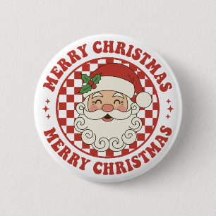 Chapa Redonda De 5 Cm Navidad Retro Feliz Santa Claus Cuadros