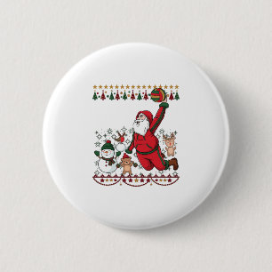 Chapa Redonda De 5 Cm Navidad Santa Claus Voleibol Muñeco de nieve Reno