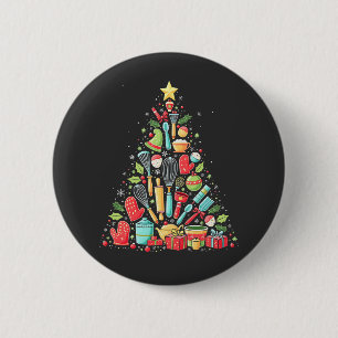 Chapa Redonda De 5 Cm Navidad Tree Baking Chef Cook Xmas