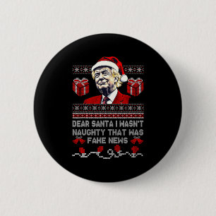 Chapa Redonda De 5 Cm Navidad Trump Querido Santa Noticias Falsas Divert
