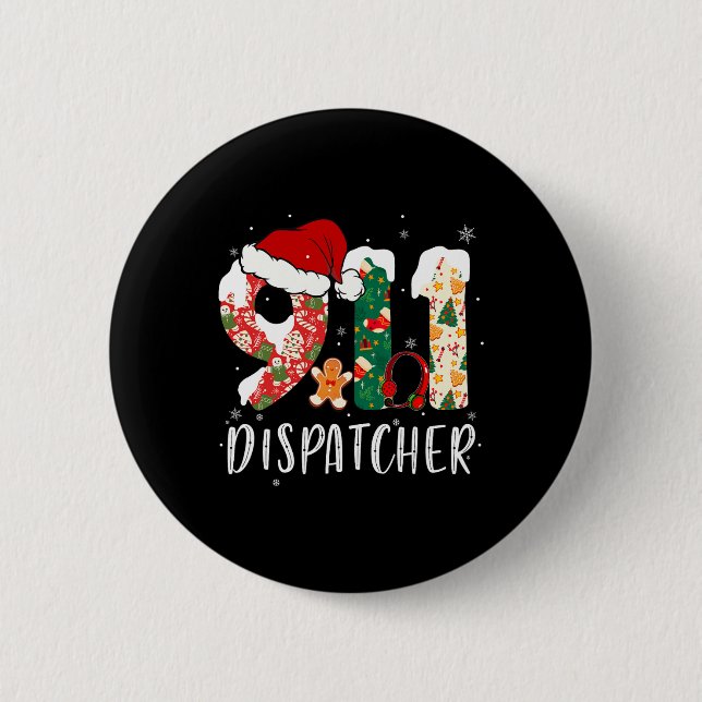 Chapa Redonda De 5 Cm Navidades 911 Dispatcher (Anverso)
