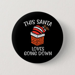 Chapa Redonda De 5 Cm Navidades a Santa le encanta irse de compras navid