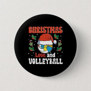 Chapa Redonda De 5 Cm Navidades Amo Y Diseño Deportivo De Voleibol