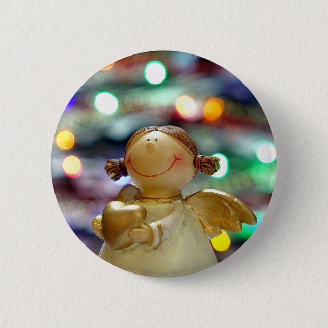 Chapa Redonda De 5 Cm Navidades Angel (Anverso)