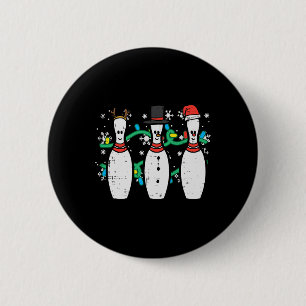Chapa Redonda De 5 Cm Navidades bailando divertida bolera deportiva de N