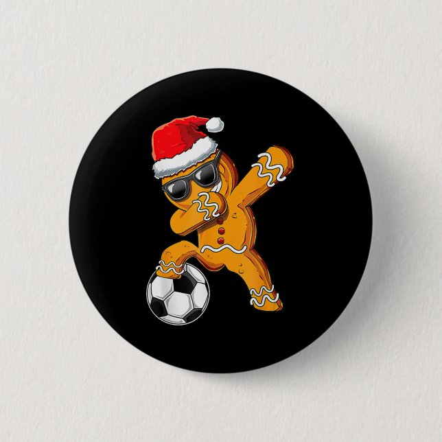 Chapa Redonda De 5 Cm Navidades bailando pan de jengibre (Anverso)