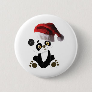 Chapa Redonda De 5 Cm navidades bebé oso panda