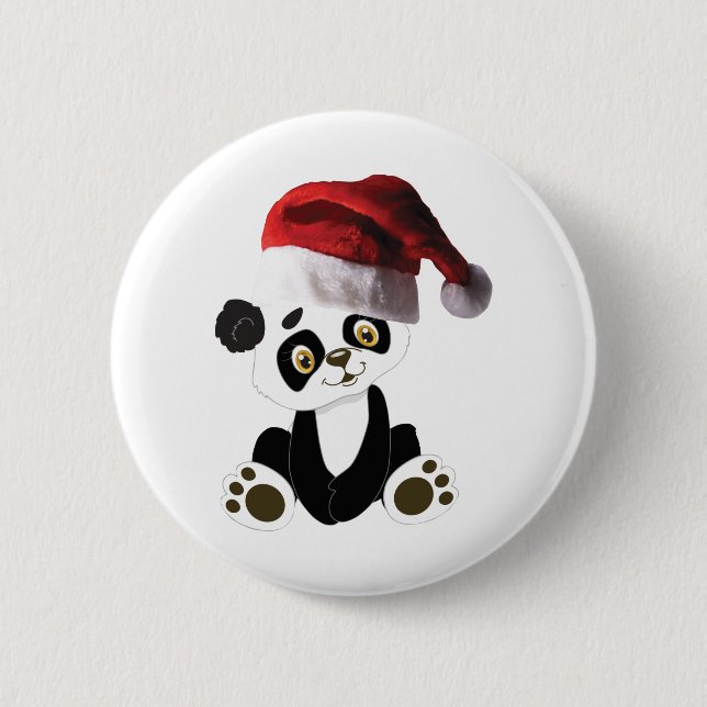 Chapa Redonda De 5 Cm navidades bebé oso panda (Anverso)