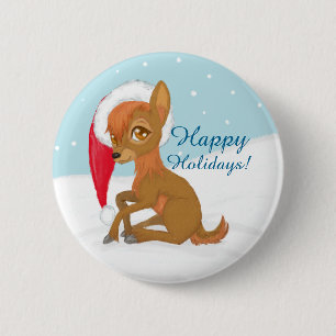 Chapa Redonda De 5 Cm Navidades bebés renos