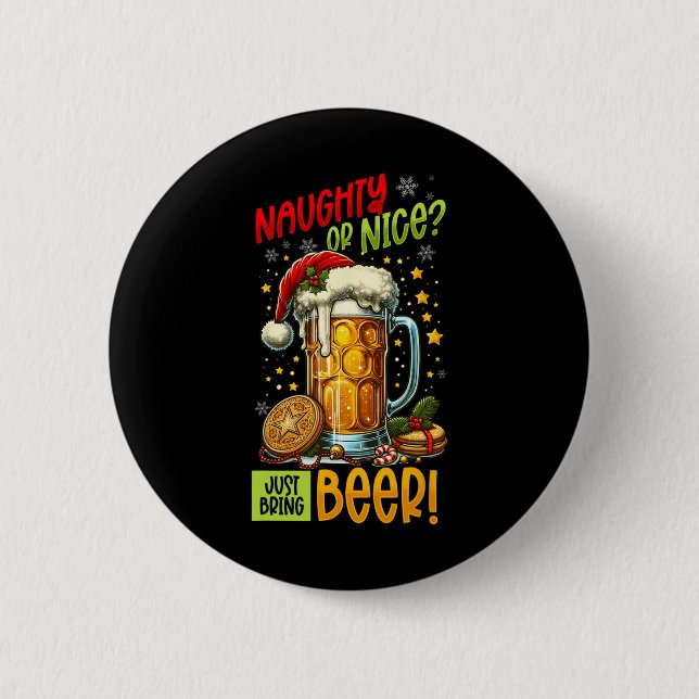 Chapa Redonda De 5 Cm Navidades Beer Lover (Anverso)