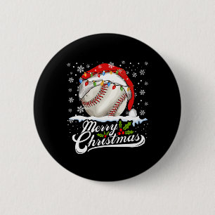 Chapa Redonda De 5 Cm Navidades Bola de Béisbol Santa Hat Xmas Niños Hom