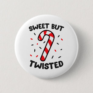 Chapa Redonda De 5 Cm Navidades Candy Cane Sweet Pero Twist