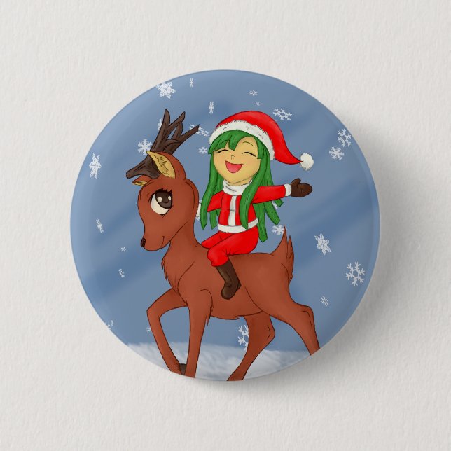 Chapa Redonda De 5 Cm Navidades Cheer (Anverso)