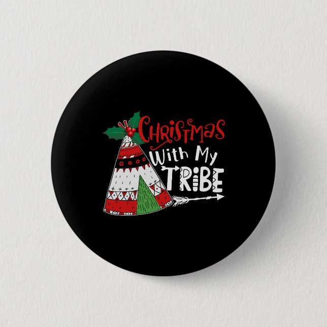 Chapa Redonda De 5 Cm Navidades con mi tribu (Anverso)